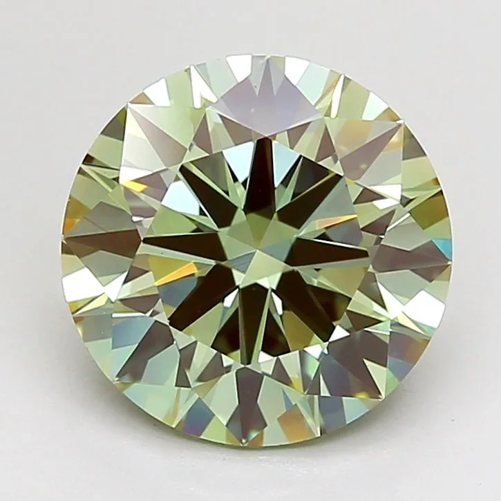 3.01 Carat Round Fancy Vivid Green VS1 Lab Diamond 1 3.01 Carat Round Fancy Vivid Green VS1 Lab Diamond