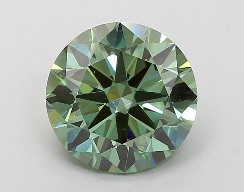 3.01 Carat Round Fancy Vivid Green VS1 Lab Diamond 1 3.01 Carat Round Fancy Vivid Green VS1 Lab Diamond