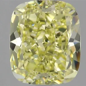 3.04 Carat Cushion Brilliant Fancy Yellow VS2 Natural Diamond