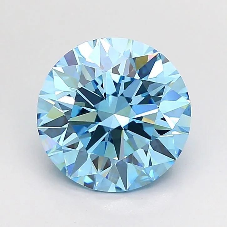 3.04 Carat Round Fancy Vivid Blue VVS2 Lab Diamond 1 3.04 Carat Round Fancy Vivid Blue VVS2 Lab Diamond