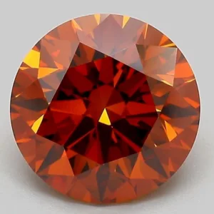 3.04 Carat Round Fancy Vivid Orange VS1 Lab Diamond