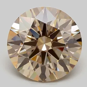 3.08 Carat Round Fancy Light Brown VVS2 Lab Diamond