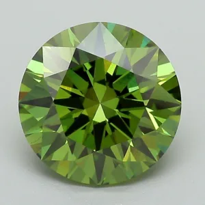 3.1 Carat Round Fancy Vivid Green VS1 Lab Diamond