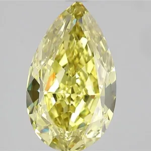3.51 Carat Pear Fancy Deep Yellow VS2 Natural Diamond