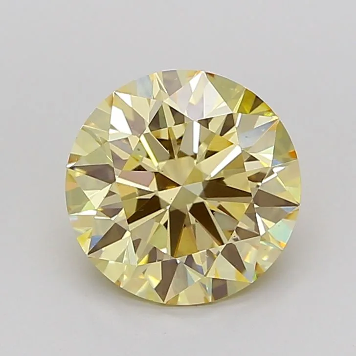 3.58 Carat Round Fancy Yellow VS1 Lab Diamond 1 3.58 Carat Round Fancy Yellow VS1 Lab Diamond