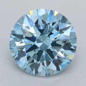 4 Carat Round Fancy Vivid Blue VVS2 Lab Diamond