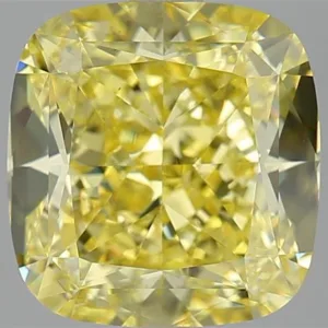4.01 Carat Cushion Modified Fancy Intense Yellow VVS2 Natural Diamond