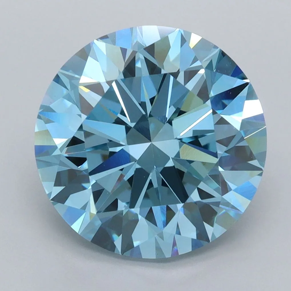 5 Carat Round Fancy Vivid Blue VVS2 Lab Diamond 1 5 Carat Round Fancy Vivid Blue VVS2 Lab Diamond