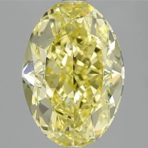 5.02 Carat Oval Fancy Intense Yellow VS1 Natural Diamond