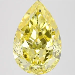 5.06 Carat Pear Fancy Vivid Yellow VVS2 Natural Diamond