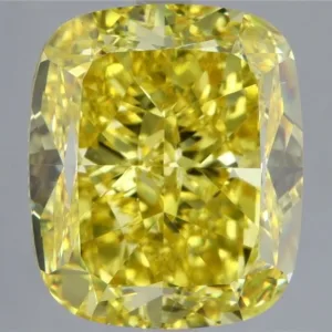 5.67 Carat Cushion Modified Fancy Vivid Yellow VS2 Natural Diamond