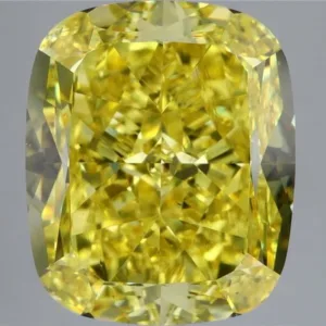 6.69 Carat Cushion Modified Fancy Vivid Yellow VS2 Natural Diamond