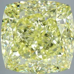 7.08 Carat Cushion Brilliant Fancy Intense Yellow VS1 Natural Diamond