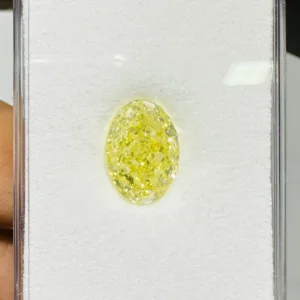 8 Carat Oval Fancy Intense Yellow VS2 Natural Diamond