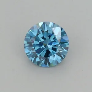 0.38 Carat Round Fancy Vivid Blue VS1 Lab Diamond