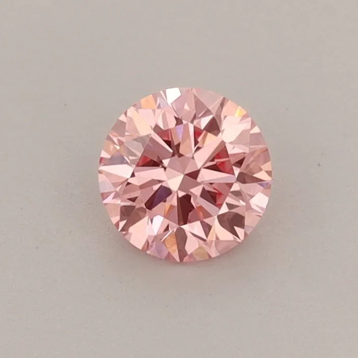 0.39 Carat Round Fancy Vivid Pink VS1 Lab Diamond 1 0.39 Carat Round Fancy Vivid Pink VS1 Lab Diamond