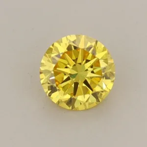 0.45 Carat Round Fancy Vivid Yellow VVS2 Lab Diamond