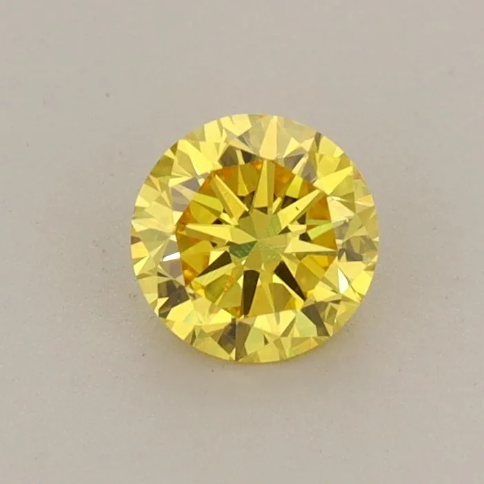 0.45 Carat Round Fancy Vivid Yellow VVS2 Lab Diamond 1 0.45 Carat Round Fancy Vivid Yellow VVS2 Lab Diamond