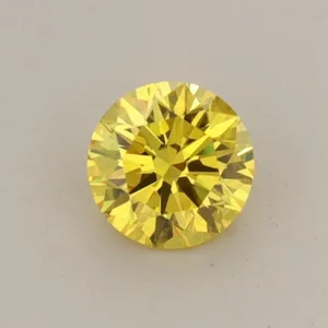 0.46 Carat Round Fancy Vivid Yellow VVS2 Lab Diamond