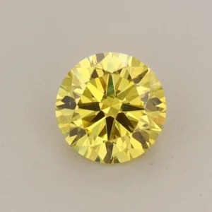 0.47 Carat Round Fancy Vivid Yellow VVS2 Lab Diamond