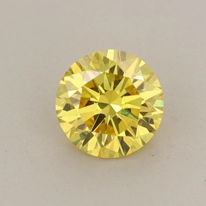 0.49 Carat Round Fancy Vivid Yellow VS1 Lab Diamond 1 0.49 Carat Round Fancy Vivid Yellow VS1 Lab Diamond