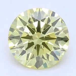 0.53 Carat Round Fancy Vivid Yellow VVS2 Lab Diamond