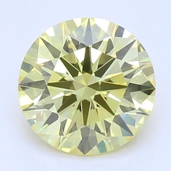 0.53 Carat Round Fancy Vivid Yellow VVS2 Lab Diamond 1 0.53 Carat Round Fancy Vivid Yellow VVS2 Lab Diamond