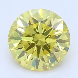 0.54 Carat Round Fancy Vivid Yellow VS1 Lab Diamond