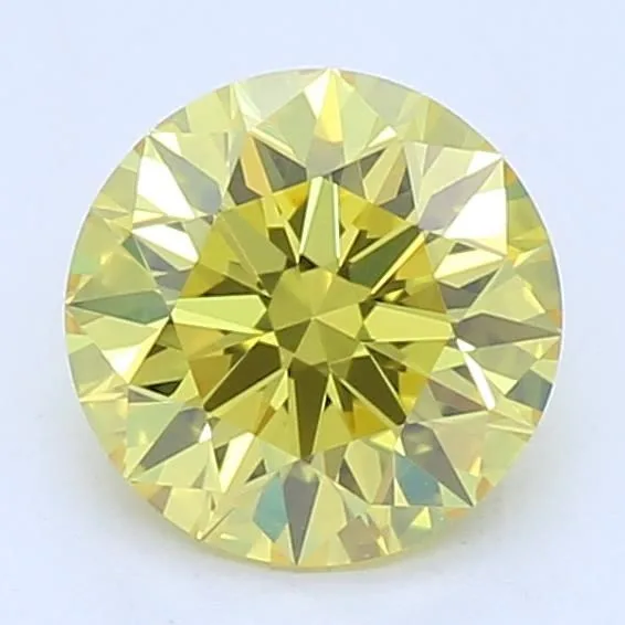 0.54 Carat Round Fancy Vivid Yellow VS1 Lab Diamond 1 0.54 Carat Round Fancy Vivid Yellow VS1 Lab Diamond