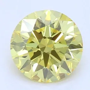0.56 Carat Round Fancy Vivid Yellow VS1 Lab Diamond