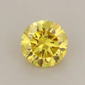0.58 Carat Round Fancy Vivid Yellow VS2 Lab Diamond