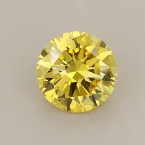 0.59 Carat Round Fancy Vivid Yellow VS1 Lab Diamond