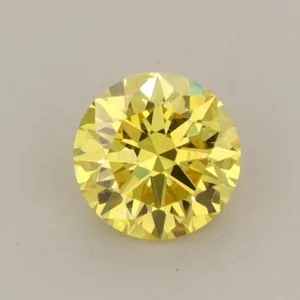 0.59 Carat Round Fancy Vivid Yellow VS2 Lab Diamond