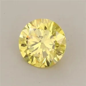 0.6 Carat Round Fancy Vivid Yellow VS1 Lab Diamond