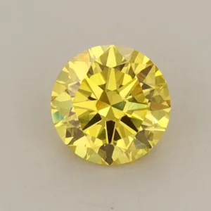 0.61 Carat Round Fancy Vivid Yellow VS1 Lab Diamond