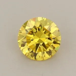 0.61 Carat Round Fancy Vivid Yellow VS2 Lab Diamond