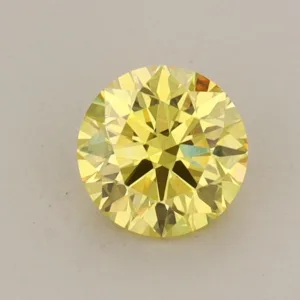 0.65 Carat Round Fancy Vivid Yellow VS1 Lab Diamond