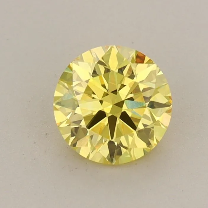 0.65 Carat Round Fancy Vivid Yellow VS1 Lab Diamond 1 0.65 Carat Round Fancy Vivid Yellow VS1 Lab Diamond