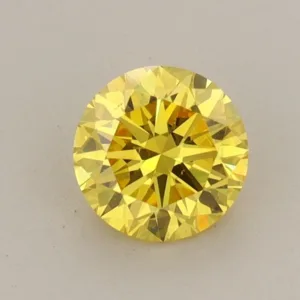 0.68 Carat Round Fancy Vivid Yellow VS1 Lab Diamond