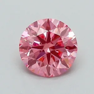 0.75 Carat Round Fancy Vivid Pink VS1 Lab Diamond