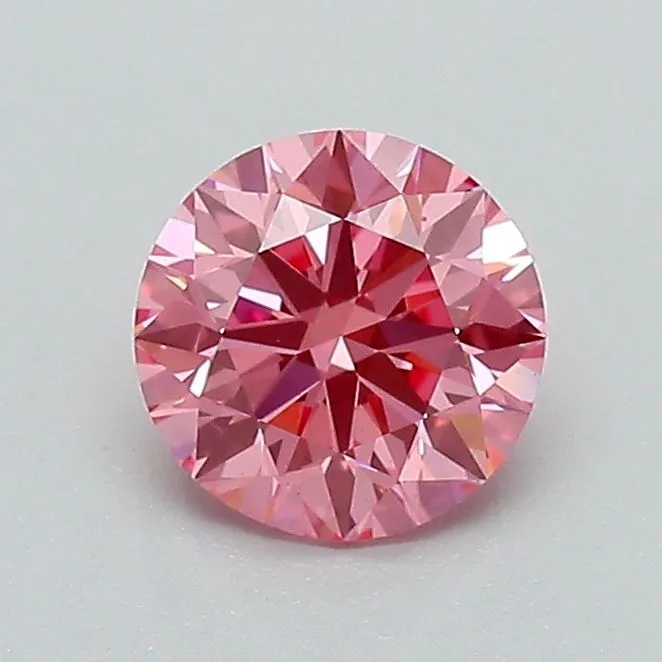 0.75 Carat Round Fancy Vivid Pink VS1 Lab Diamond 1 0.75 Carat Round Fancy Vivid Pink VS1 Lab Diamond