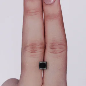 0.87 Carat Princess Black Natural Diamond