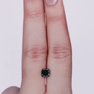 0.9 Carat Cushion Modified Black Natural Diamond