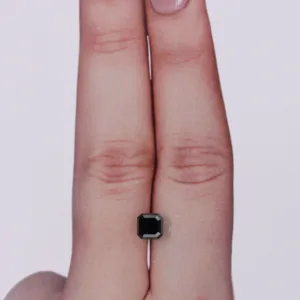 0.91 Carat Square Emerald Black Natural Diamond