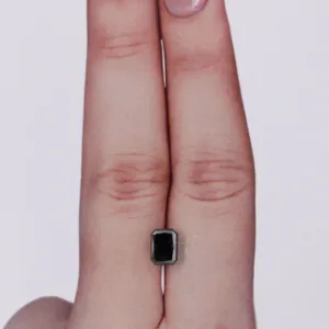 0.96 Carat Radiant Black Natural Diamond