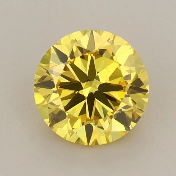 0.96 Carat Round Fancy Vivid Yellow VS1 Lab Diamond 1 0.96 Carat Round Fancy Vivid Yellow VS1 Lab Diamond