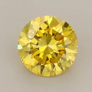 0.96 Carat Round Fancy Vivid Yellow VS2 Lab Diamond