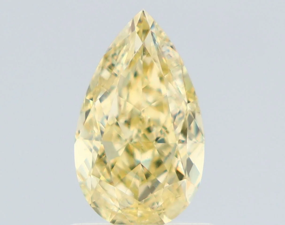 1.01 Carat Pear Fancy Yellow VS2 Natural Diamond 1 1.01 Carat Pear Fancy Yellow VS2 Natural Diamond