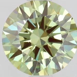 1.01 Carat Round Fancy Vivid Green VVS2 Lab Diamond