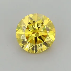 1.01 Carat Round Fancy Vivid Yellow VVS2 Lab Diamond